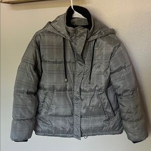 Forever 21 Grey Plaid Winter Jacket